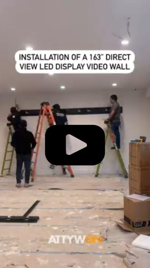 installation of a 163" direct view LED display video wall